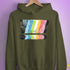 Queer Pride Grunge Exclamation Points Hoodie - Army